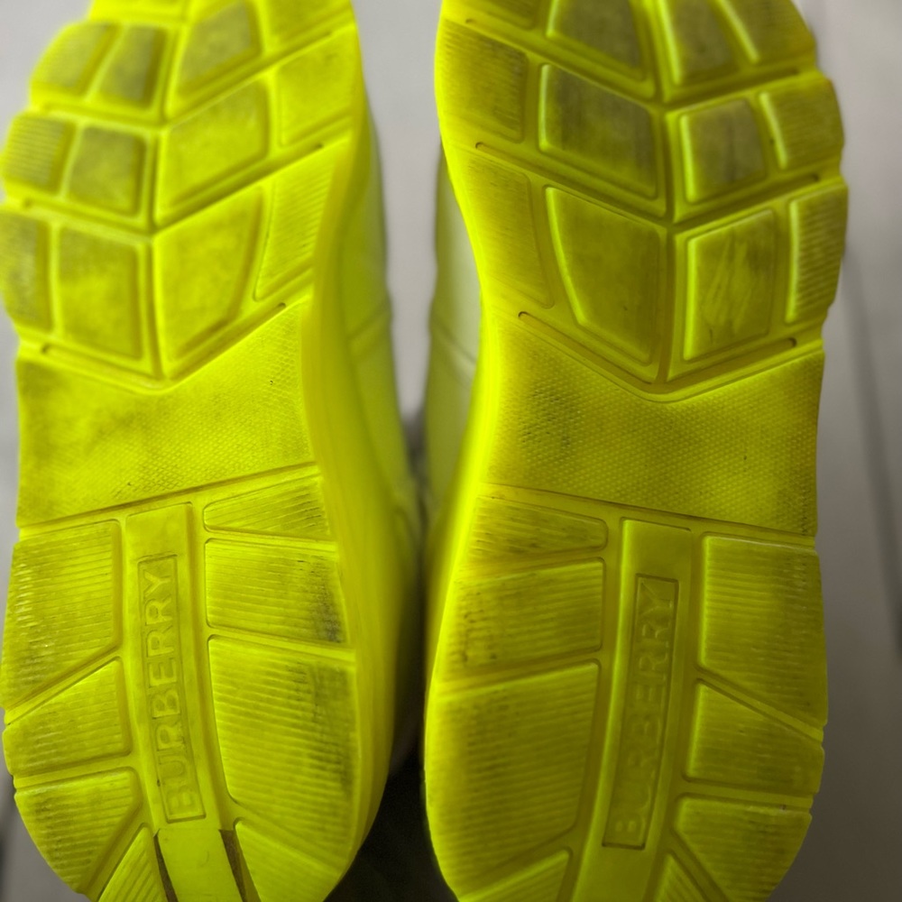 Burberry Ronnie Chunky White Leather Neon Sole Sneaker Size 40 - Picture 12 of 16